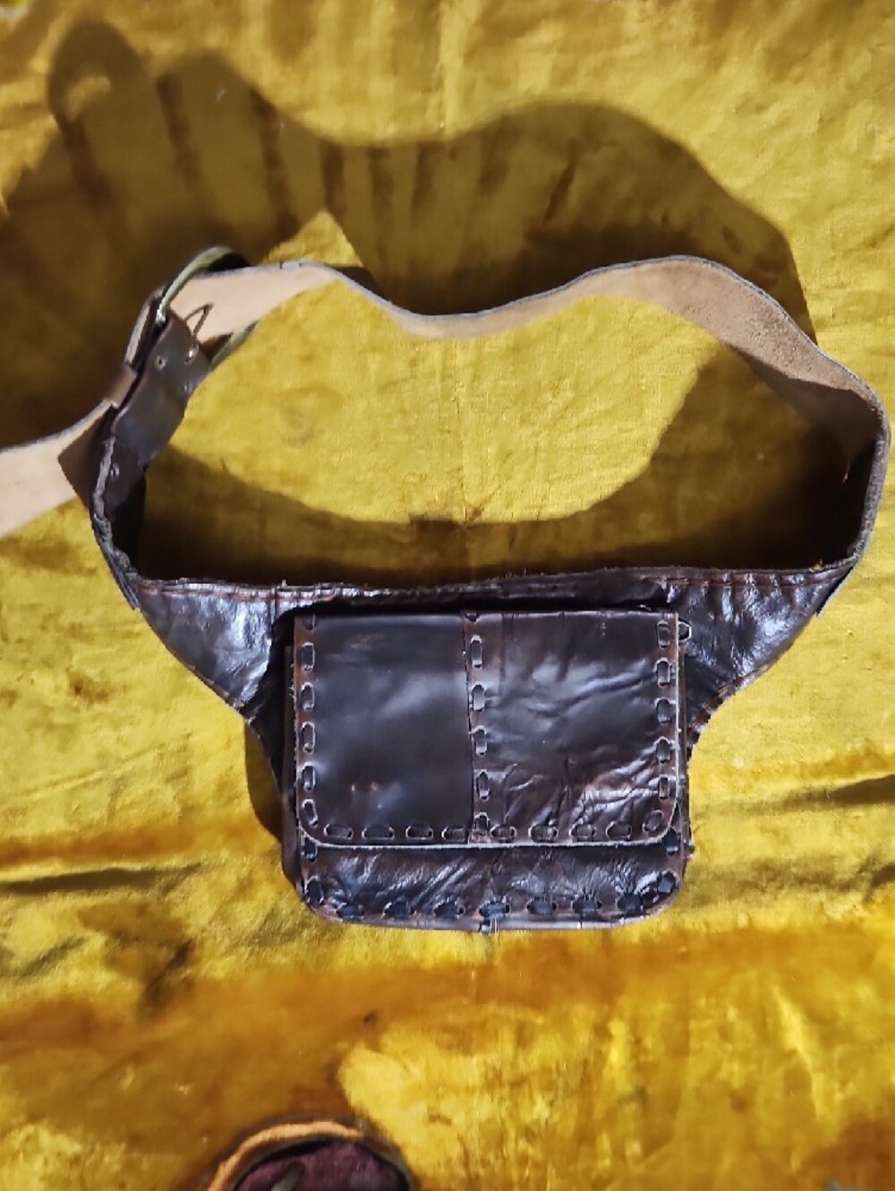 🔥 HOT DEAL Beaded Fringe Bandana Scarf And Leather Waist Bag  - Festival Wear - Picture 6 of 15